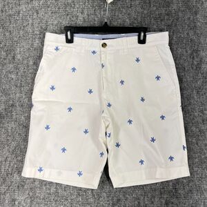 Tommy Hilfiger Shorts Mens 34 White Blue Sea Turtle Chino Resort Travel Casual‎